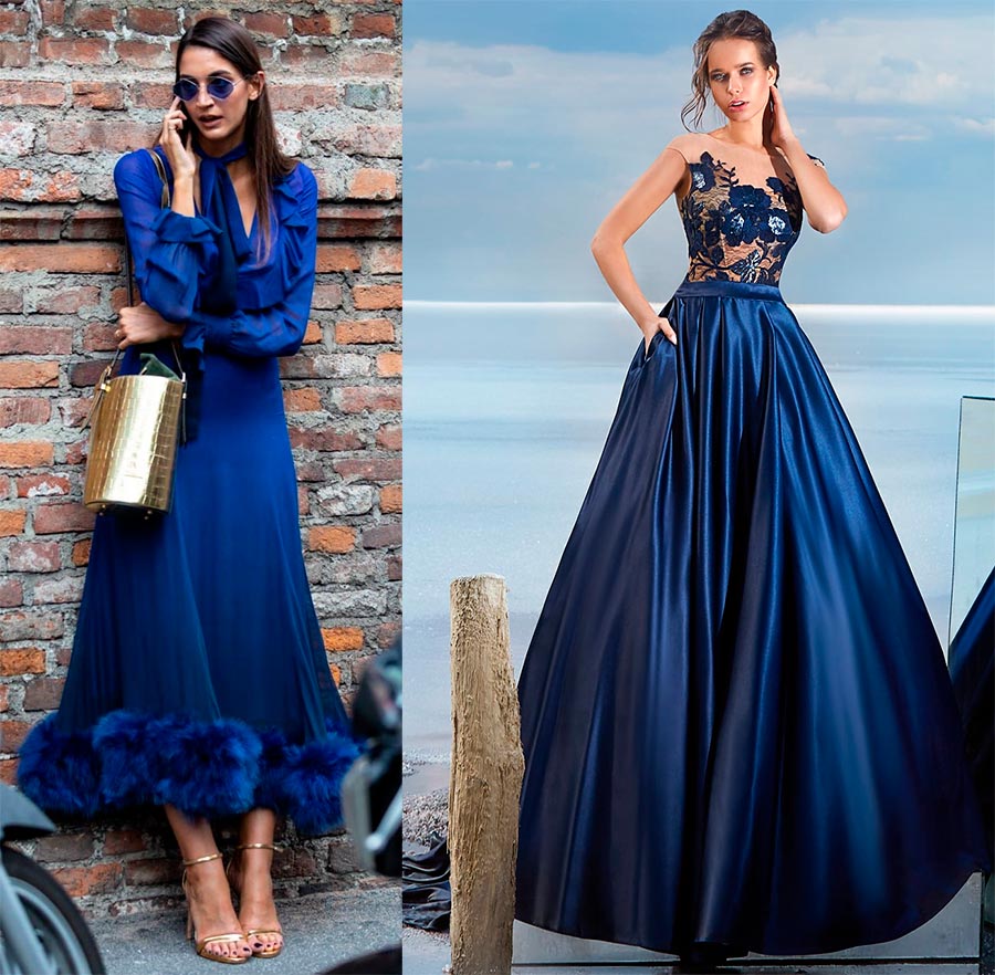 Robe bleue pour le soir