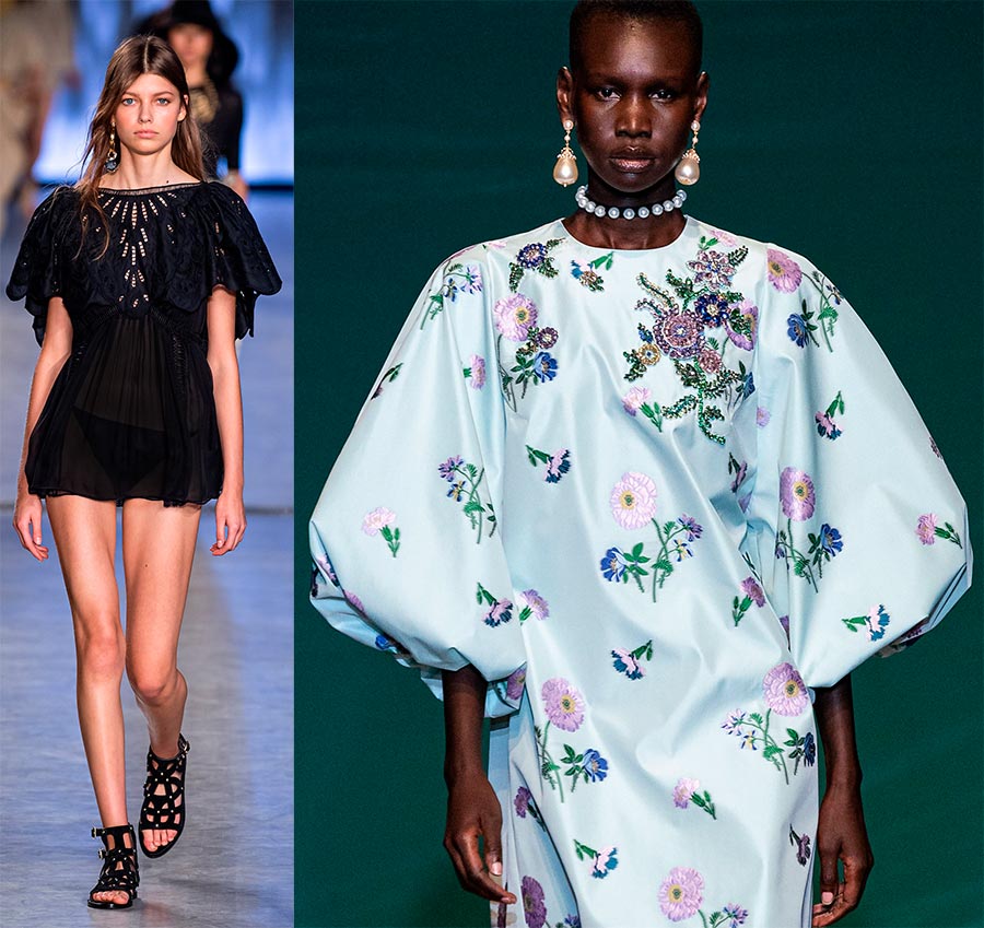 Robes à la mode avec broderie