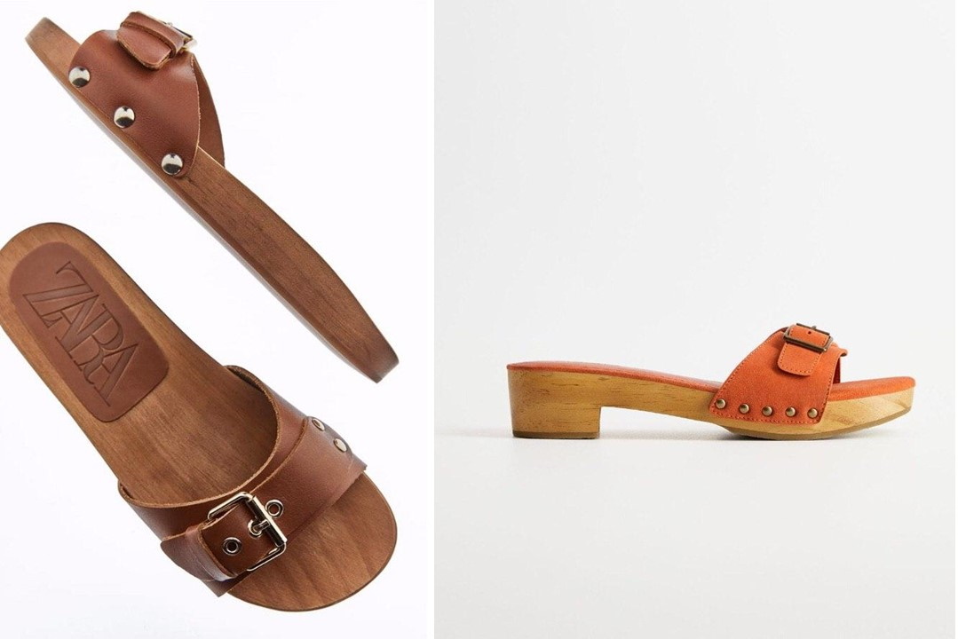 Sandales à semelles en bois