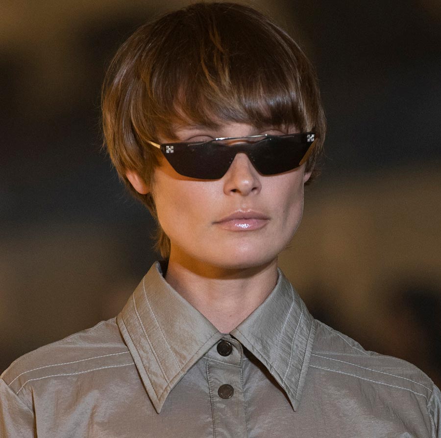 Lunettes de soleil blanc cassé