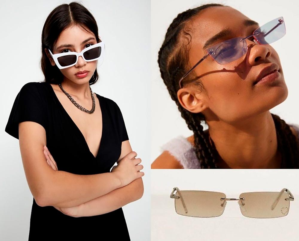 Lunettes de soleil rectangulaires