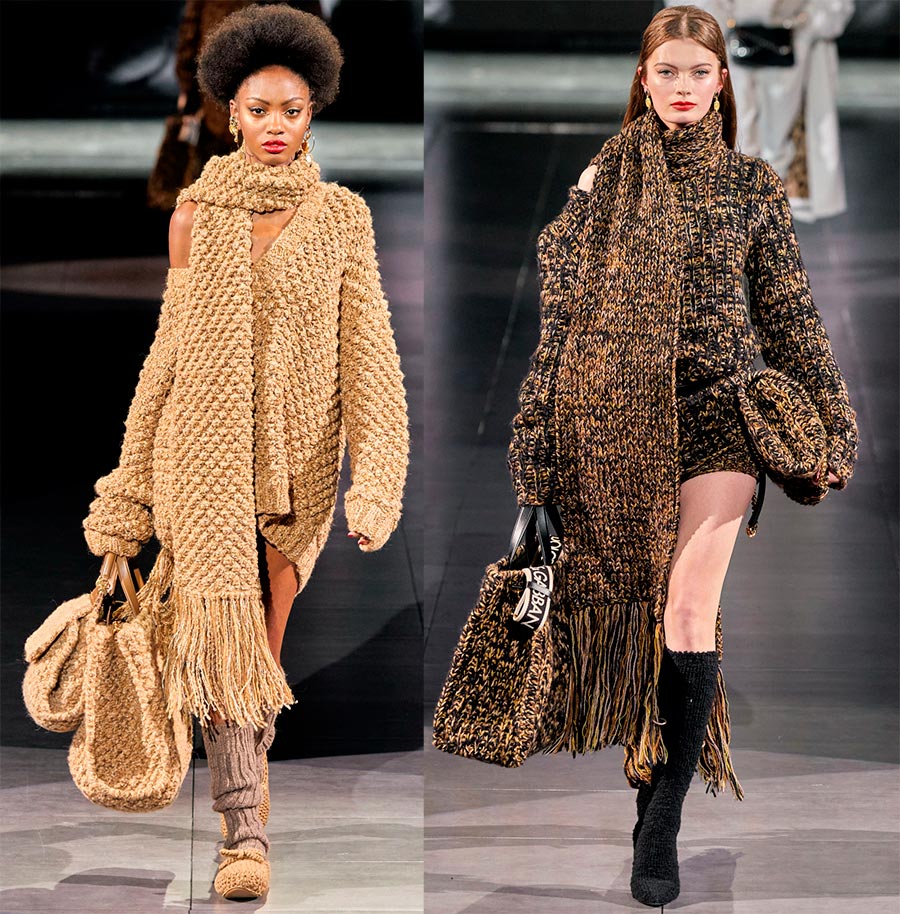 Écharpes longues en tricot