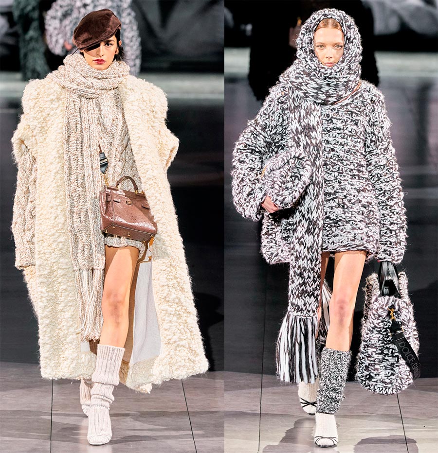 Écharpes longues en tricot