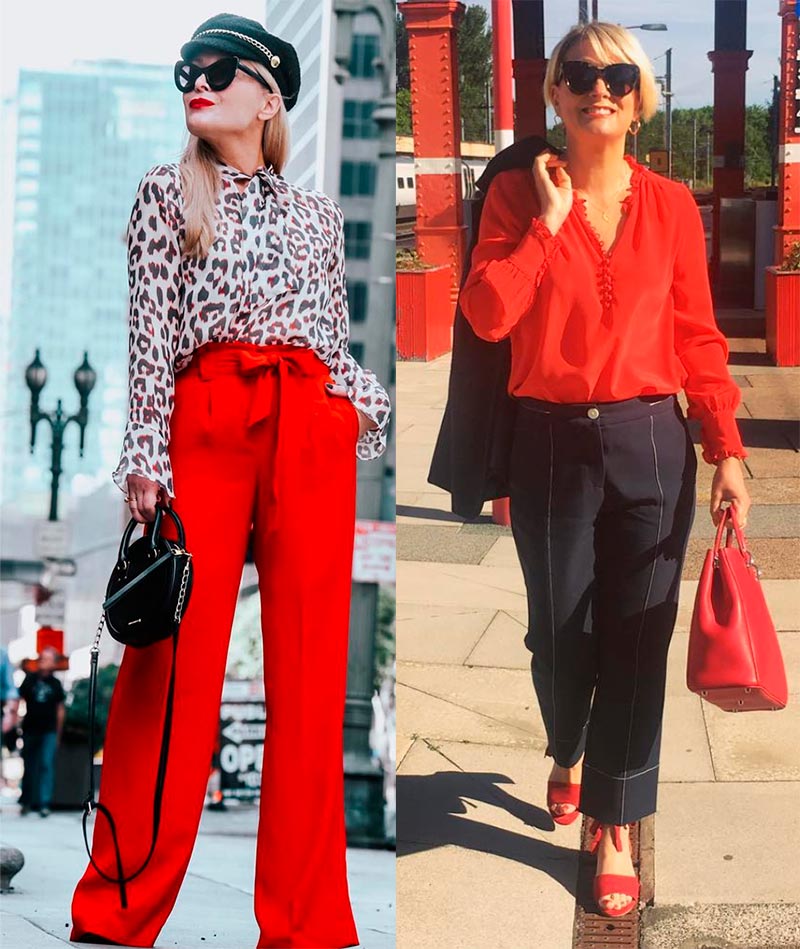 Nuances rouges dans les vêtements