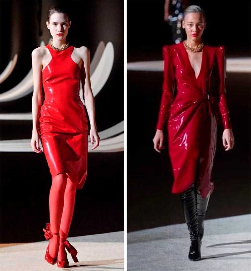 Robe en latex à la mode