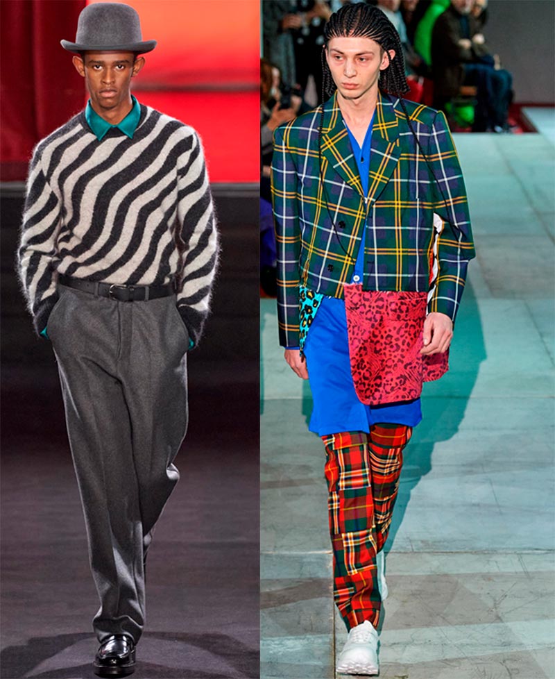 Imprimés dans les vêtements pour hommes