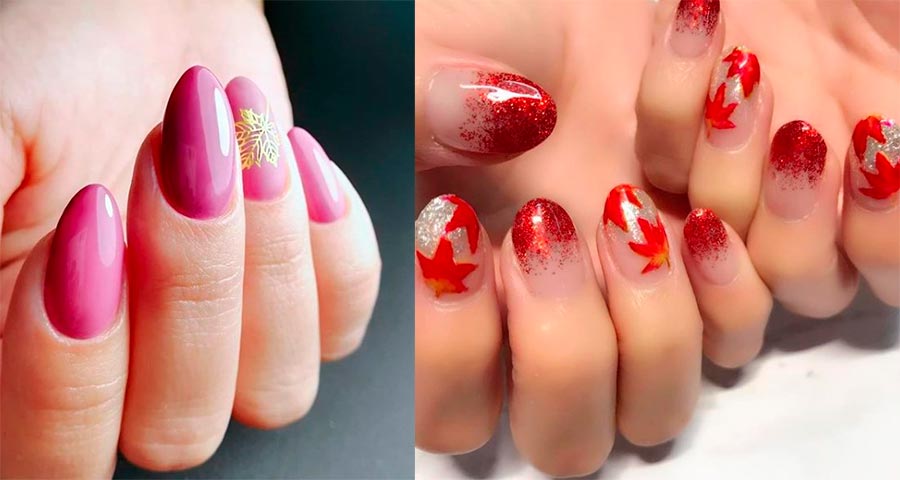 Feuilles en manucure