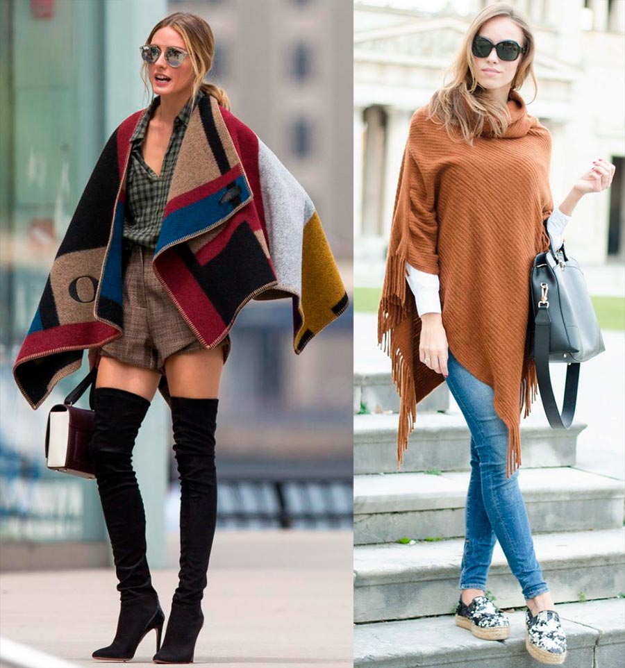 Ponchos chauds automne-hiver