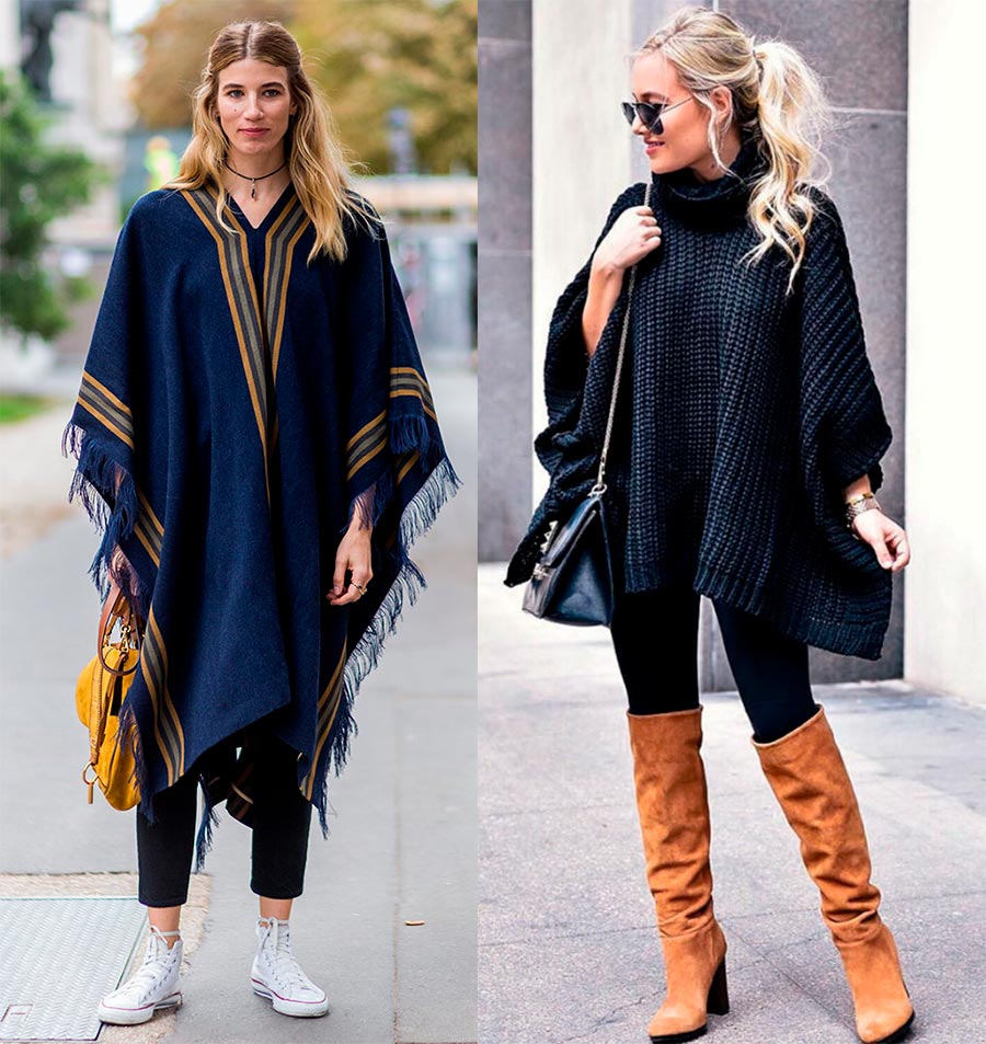 Ponchos chauds automne-hiver