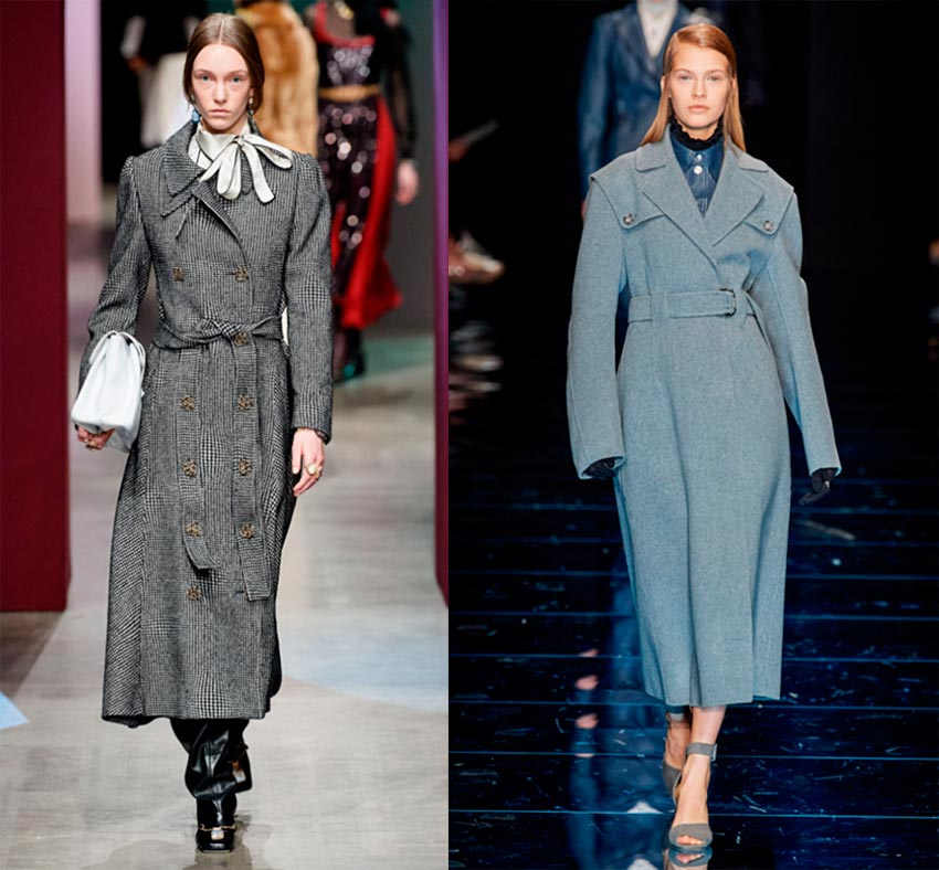 Manteau ceinturé gris