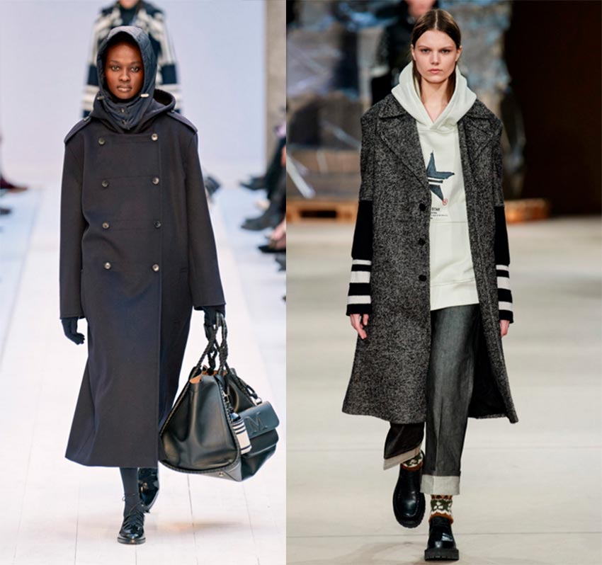 Manteau gris à capuche