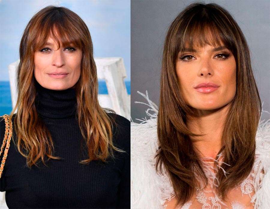 Frange sur un visage carré