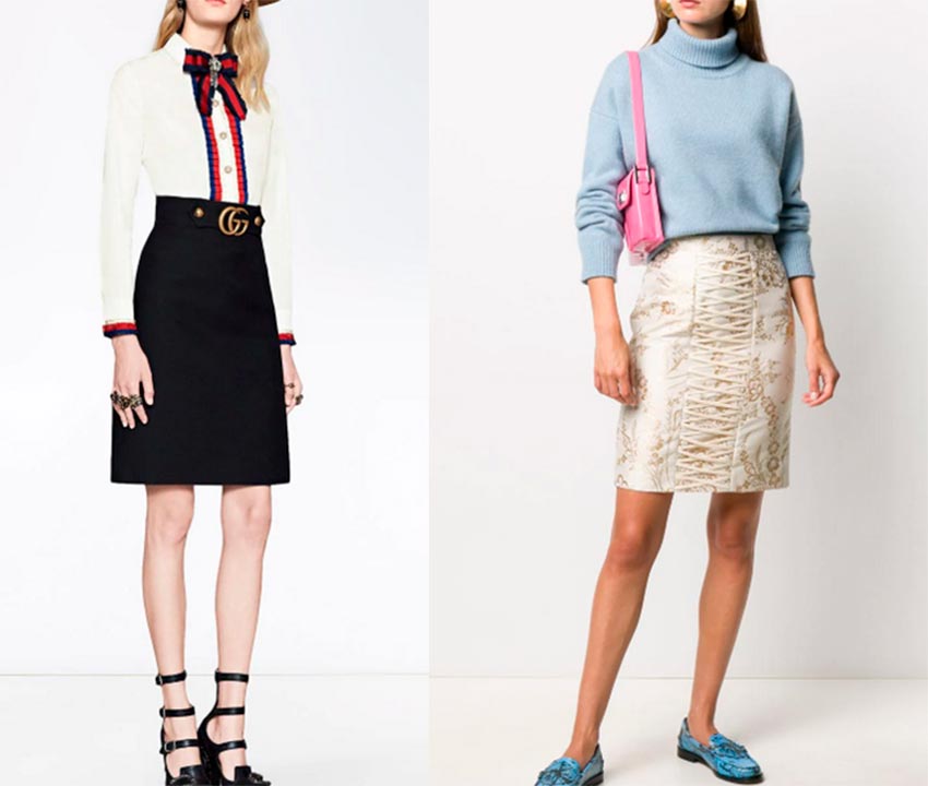 Jupe au-dessus du genou