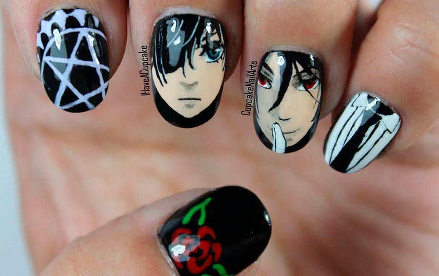 dessins d'ongles de style anime