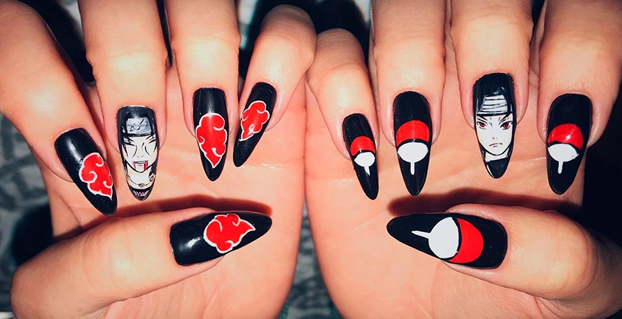 dessins d'ongles de style anime