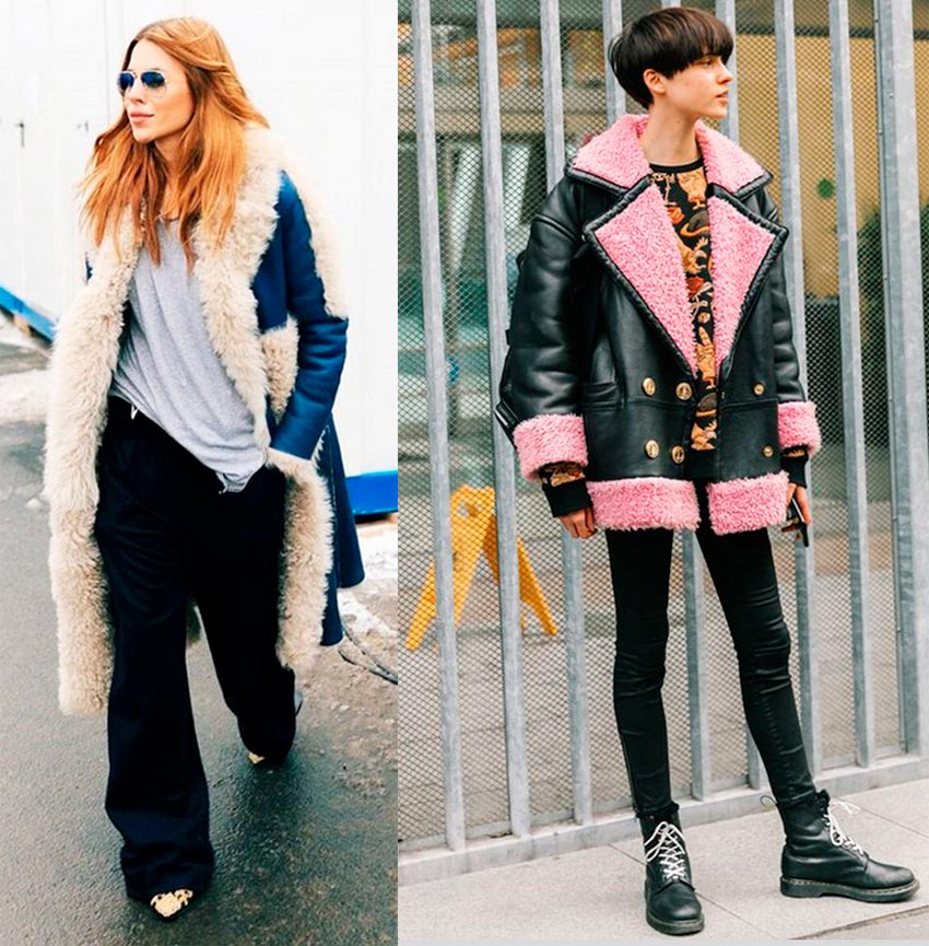 Manteaux en peau de mouton pour femmes à la mode