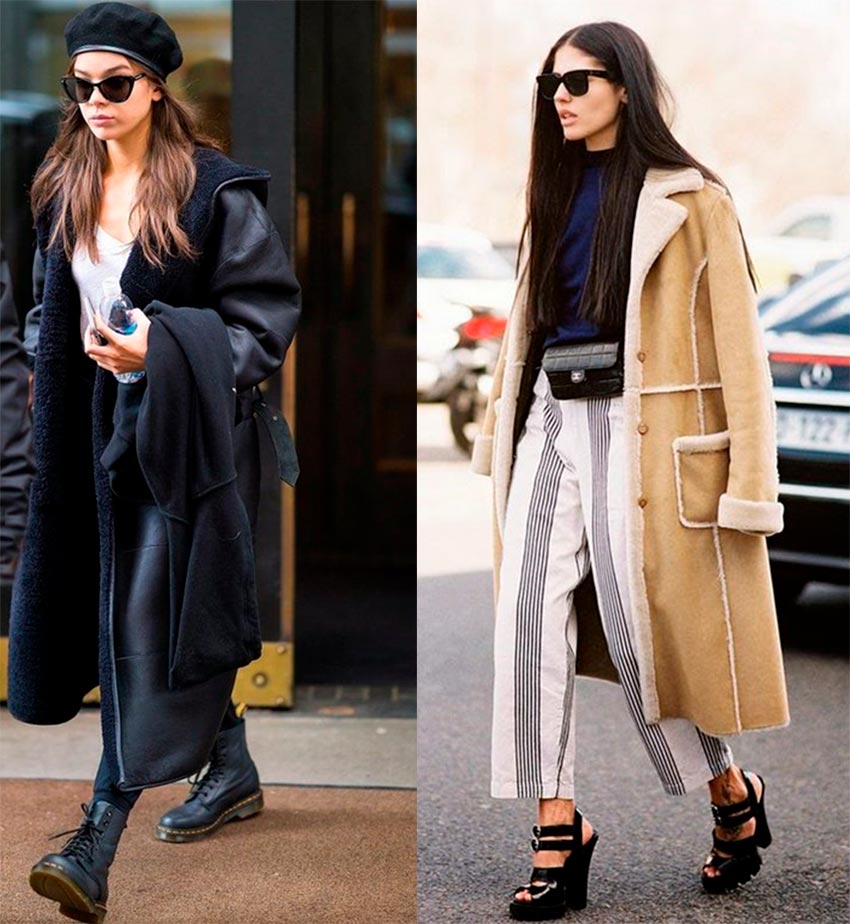 Manteaux longs en peau de mouton