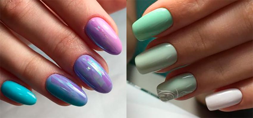 Conception d'ongles multicolores