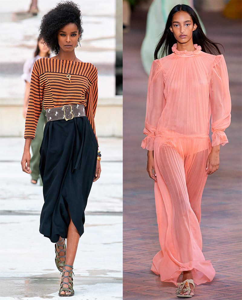 De beaux modèles sur le podium