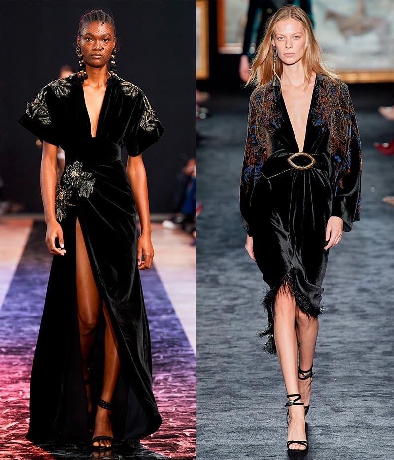 Robe en velours à la mode