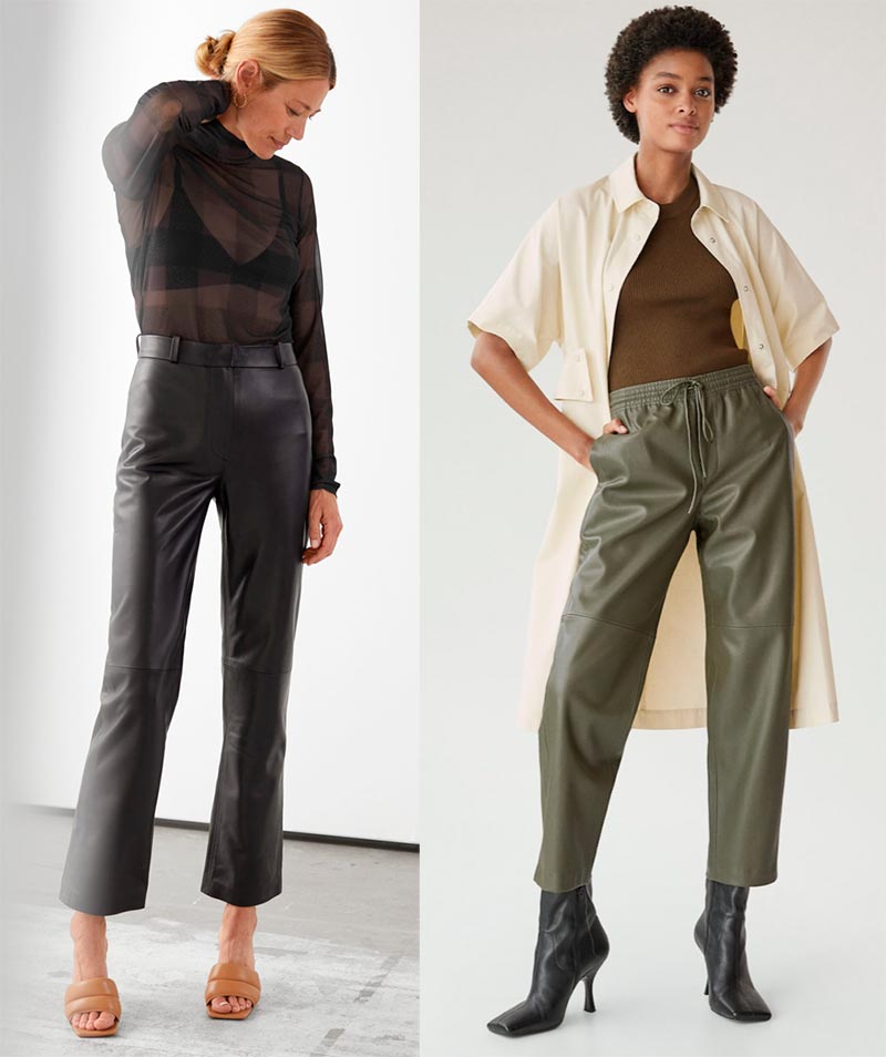 Pantalon en cuir à la mode