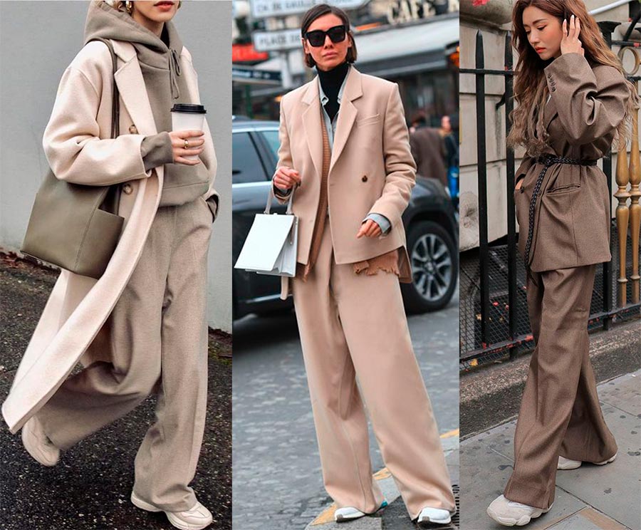 Pantalon palazzo avec baskets