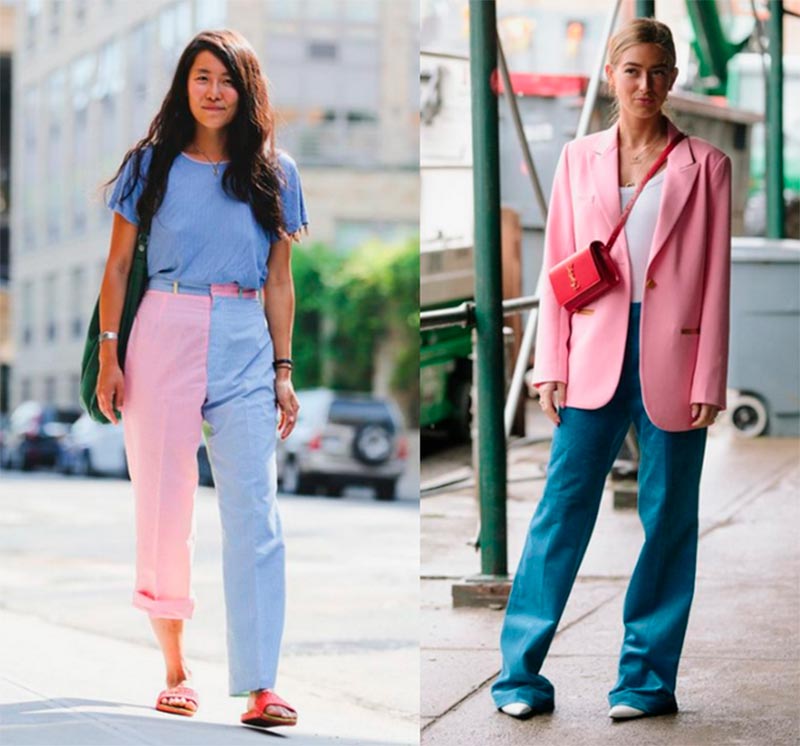 Bleu et rose dans les vêtements
