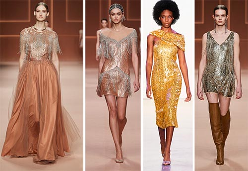 Robes pour le Nouvel An 2026: argent et or étincelants