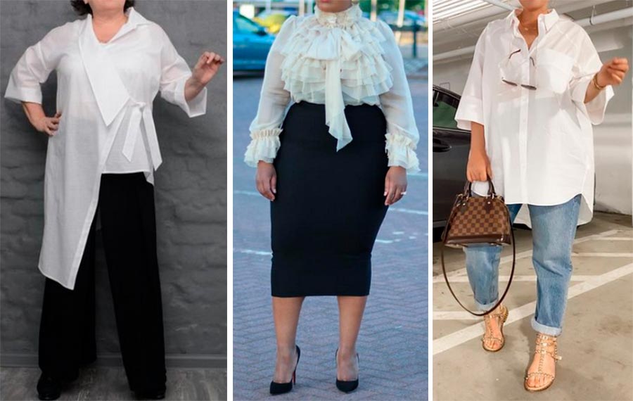 Chemise et chemisier blancs