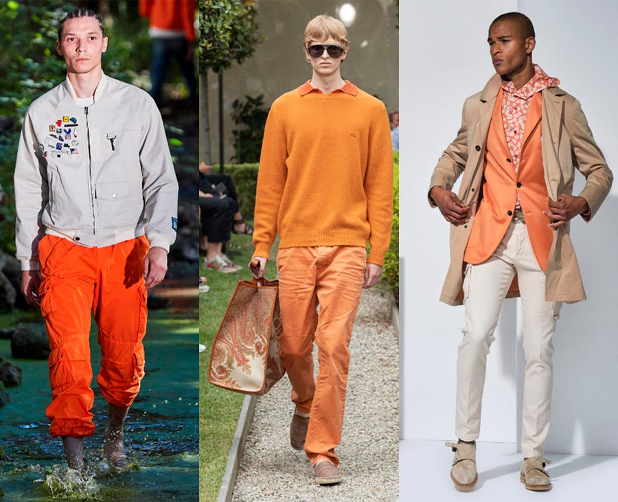 Orange dans les vêtements pour hommes
