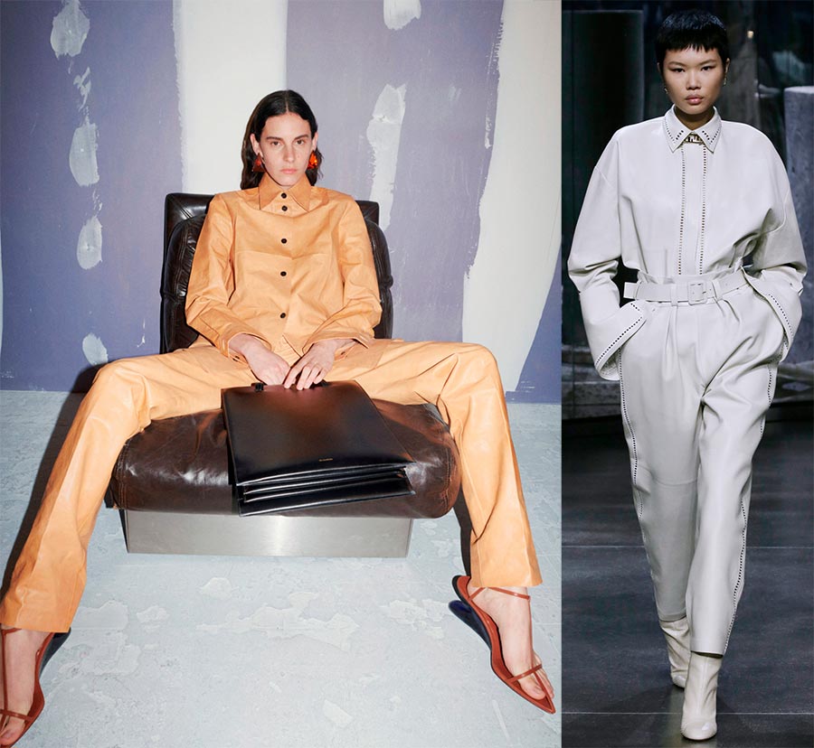 Pantalon en cuir à la mode