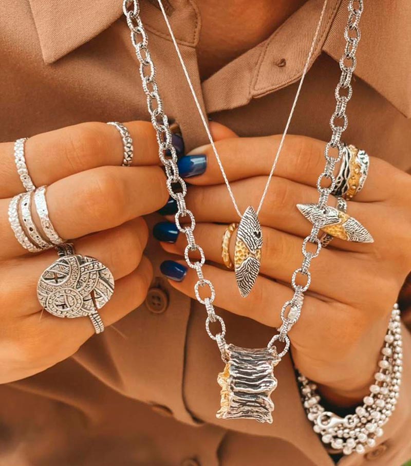 La combinaison de l'or et de l'argent dans les bijoux