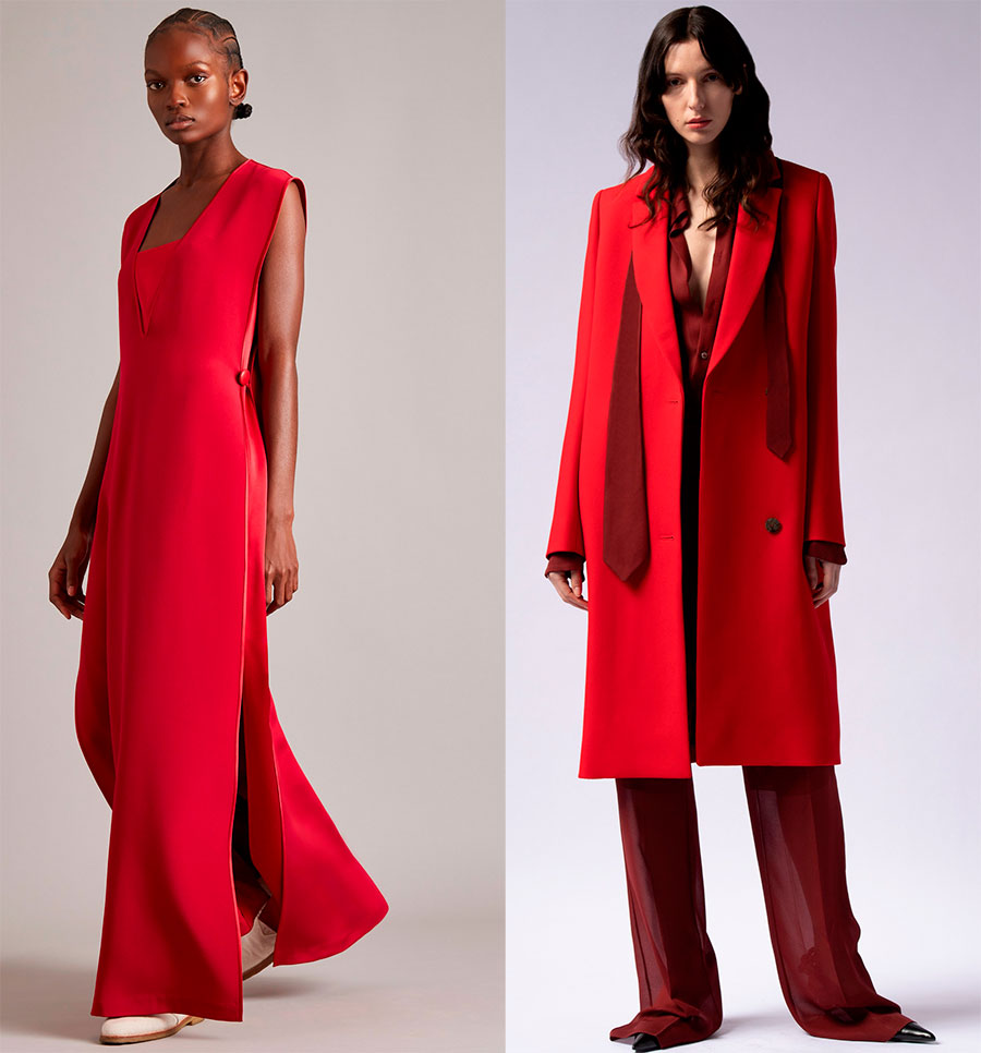 Robe et manteau rouges