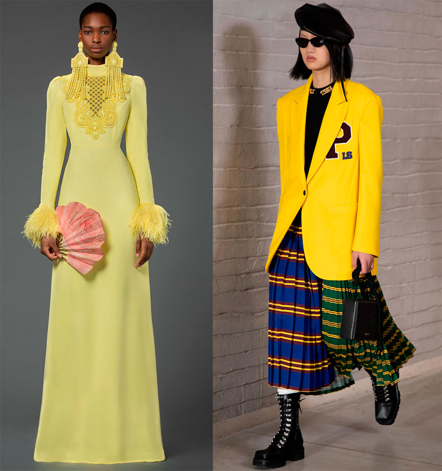 Robe et veste jaunes