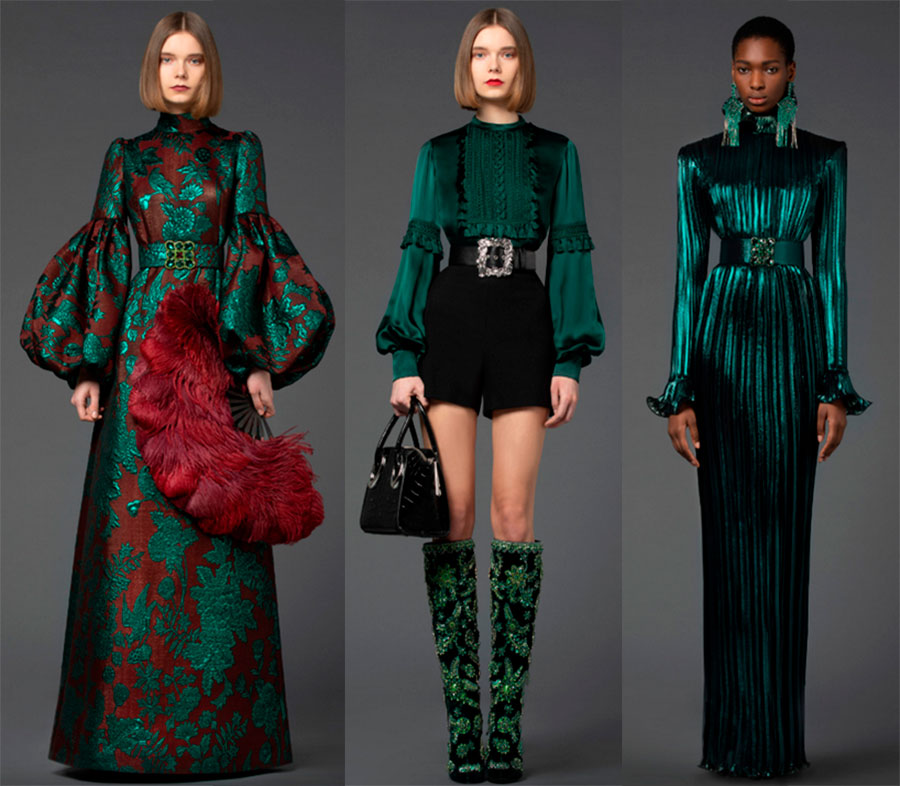 Nuances d'émeraude dans les vêtements