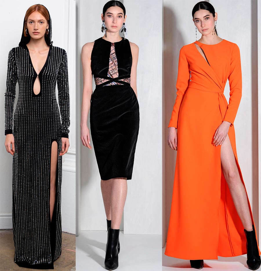 Robes avec découpes et fentes